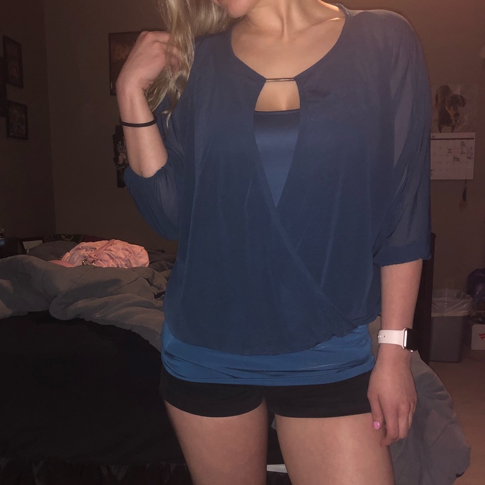 Blue Jennifer Lopez Blouse *MAKE AN OFFER*